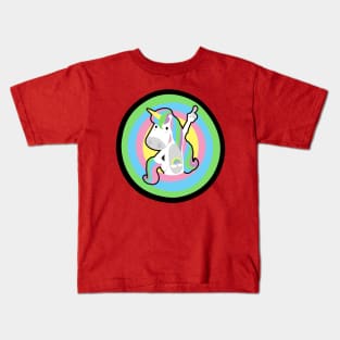 Rainbow unicorn (black stroke) Kids T-Shirt